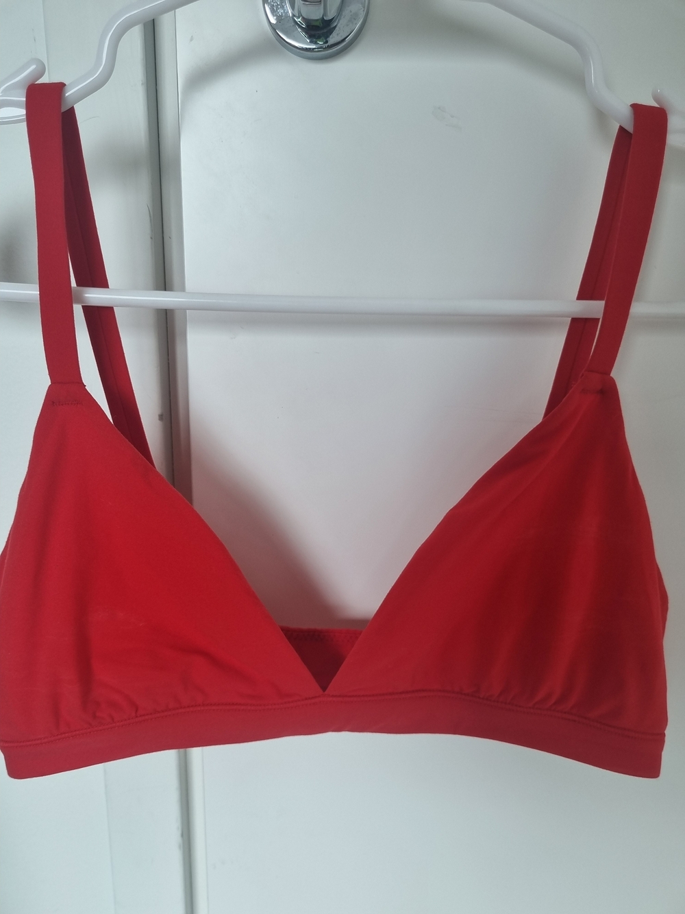 SKIMS FITS EVERTBODY Cherry Red Triangle Bralette with Thin Straps